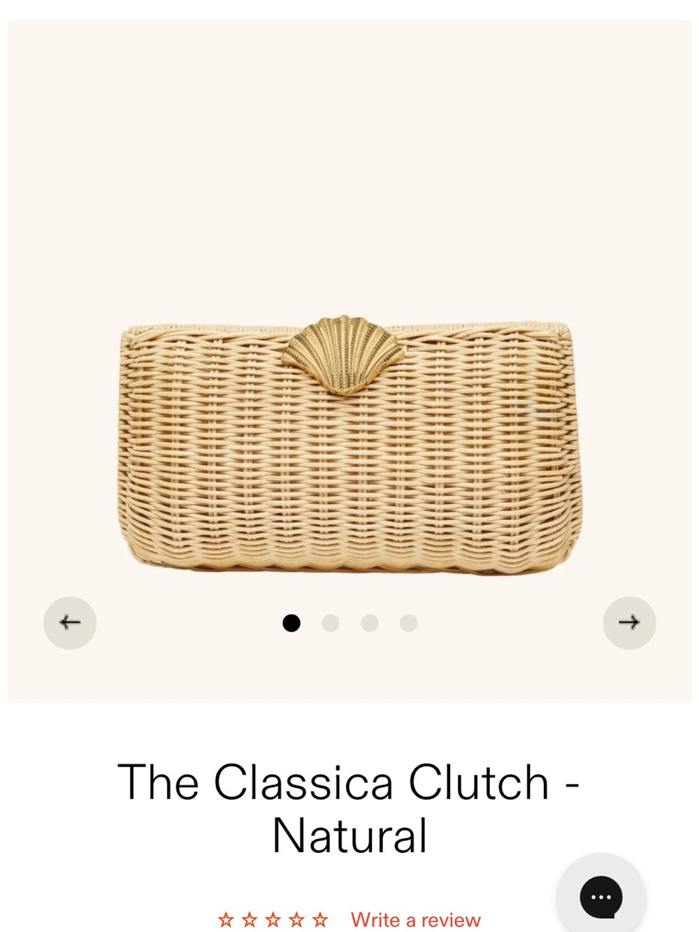The Classica Clutch - Natural Woven Shell Accent